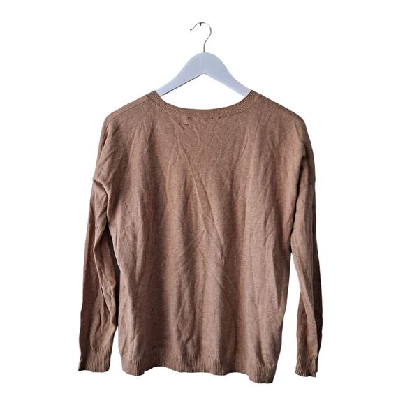 Madewell Camel Color Zebra Graphics Lightweight Crewneck Pull On Sweater - Sz XS - Picture 2 of 11